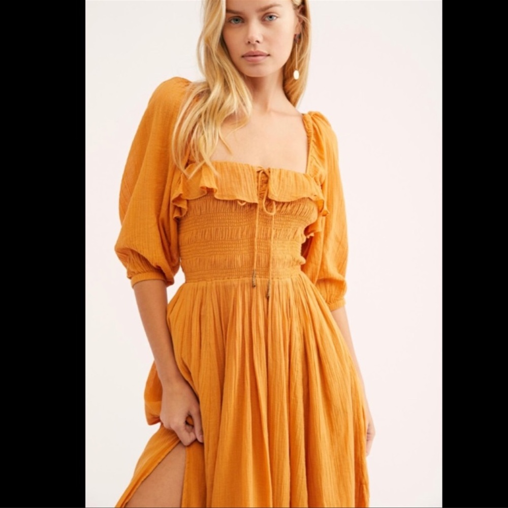 Free People Mustard Orange Maxi Dress